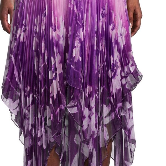 FLOR ET.AL Rossetti $895 Floral-Print Midi strapless sexy Dress 2 - Picture 6 of 13